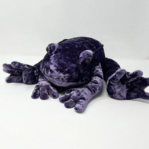 Purple Crushed Velvet Frog Plush Commonwealth Stuffed Animal 20" Soft HTF